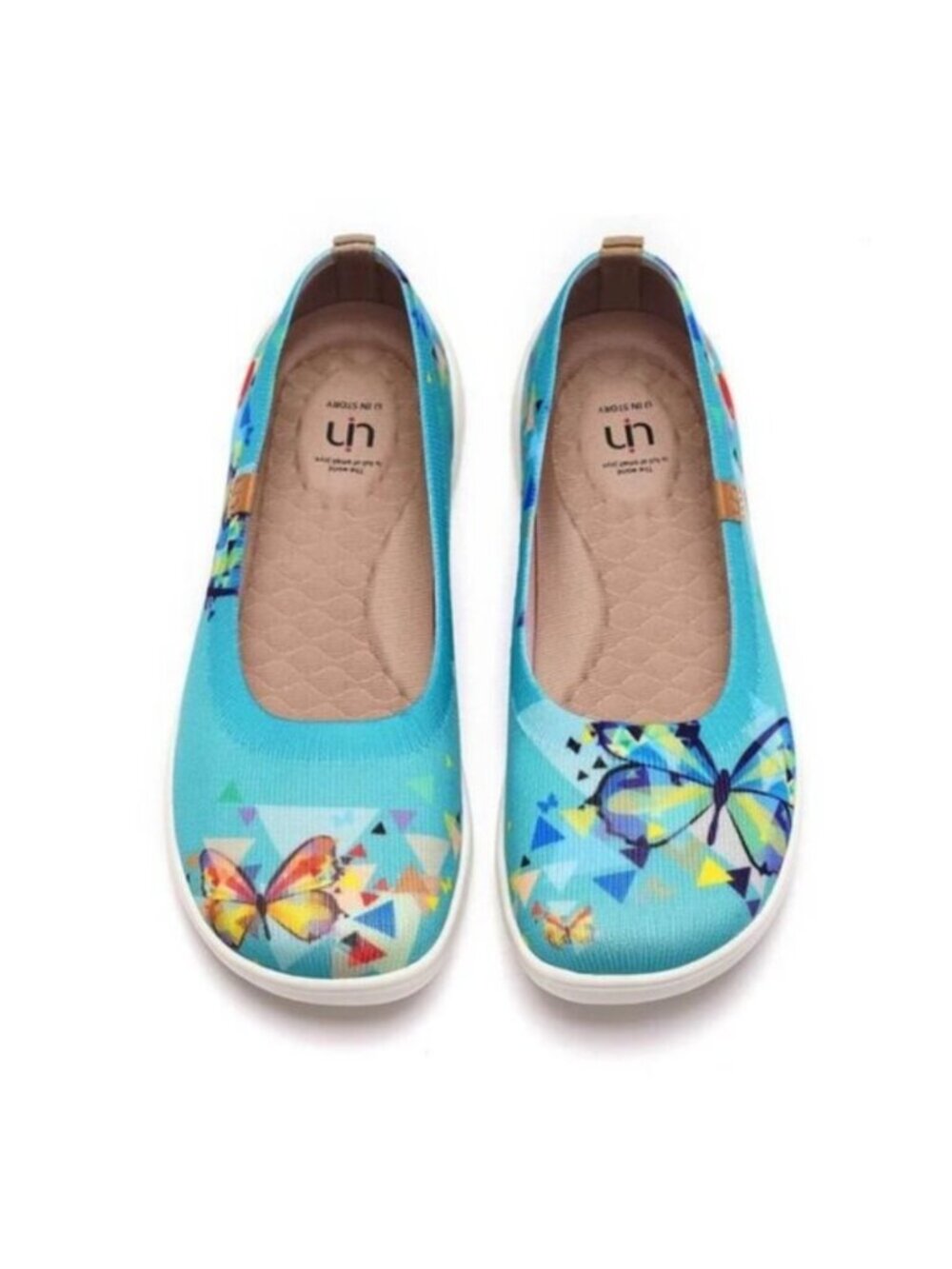 UIN Size 8 Flats Knitted Upper Lightweight Shoes Women Cubic Butterfly